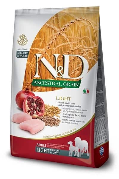 FARMINA N&D Ancestral Grain Chicken & Pomegranate Light Medium & Maxi - sucha karma dla psa - 12kg — zdjęcie 1 z 2