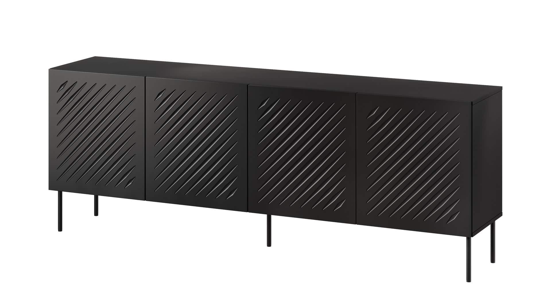 Komoda SIENA 200x40x75 czarny matowy — zdjęcie 1 z 4