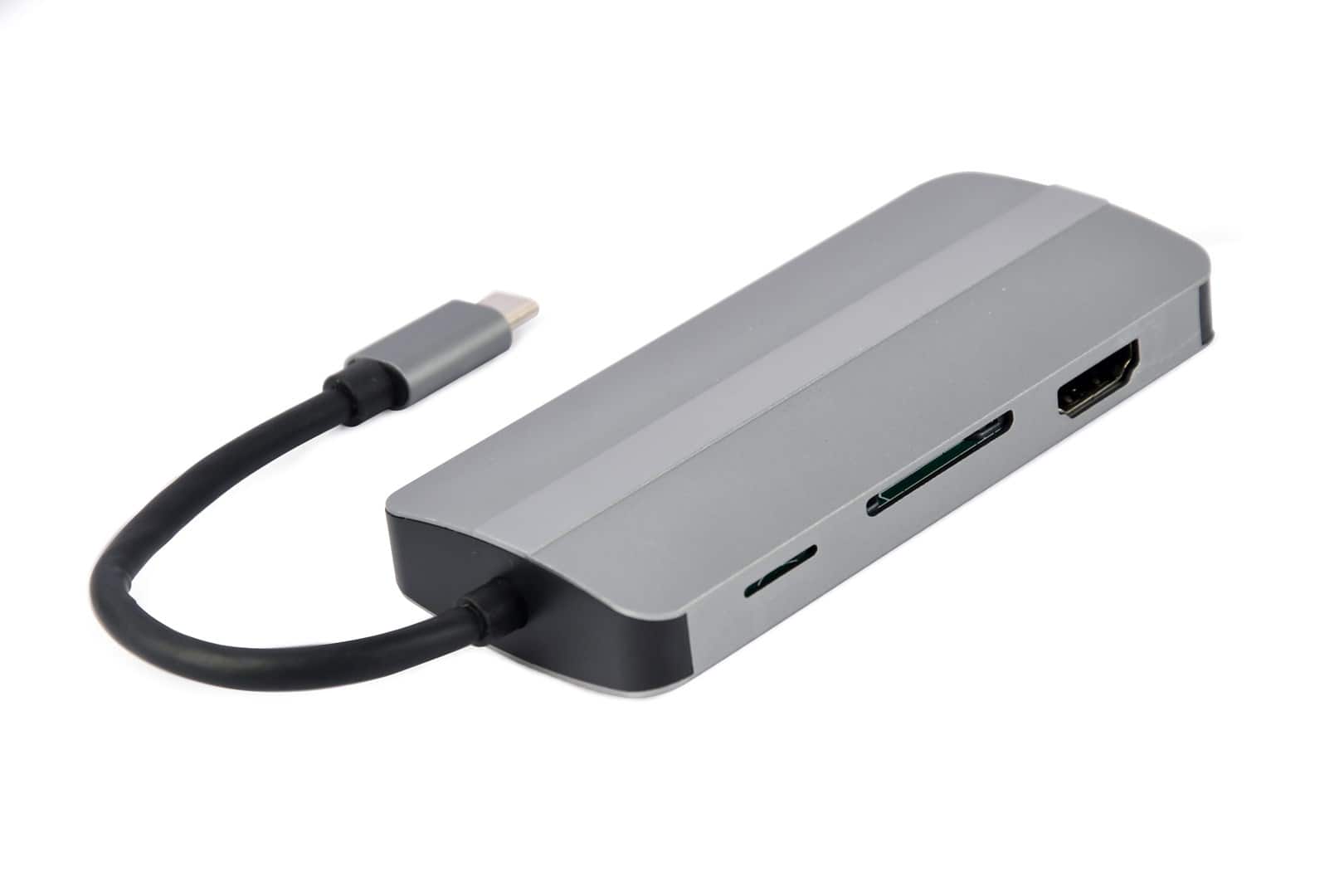 GEMBIRD MULTI ADAPTER USB TYP-C 8W1, SZARY — zdjęcie 1 z 3