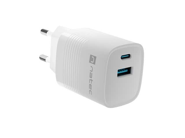 NATEC ŁADOWARKA RIBERA GAN 1X USB-A + 1X USB-C 30W BIAŁA NUC-2140 — zdjęcie 1 z 8
