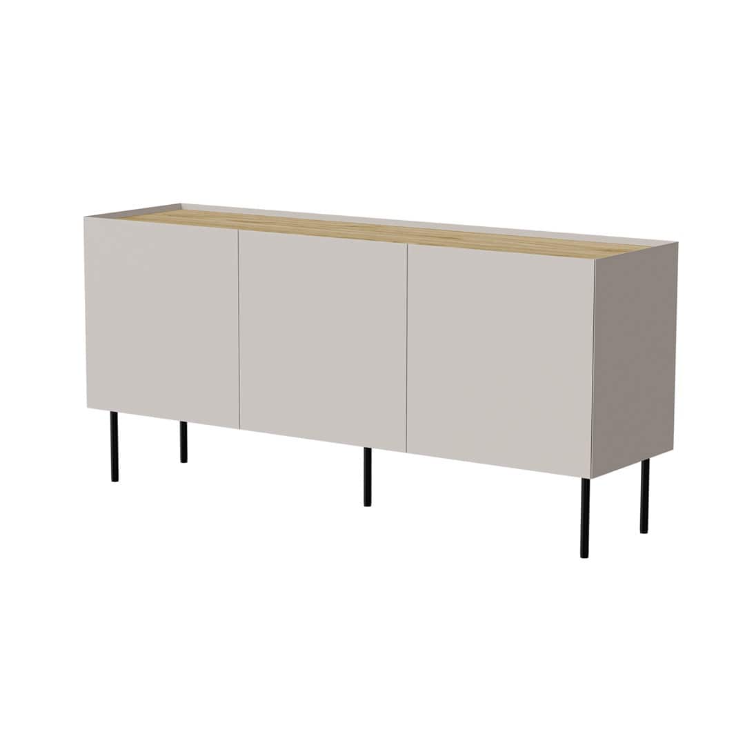 Komoda FELLINI 150x40x70 kaszmir + blat dąb olejowany — zdjęcie 1 z 5