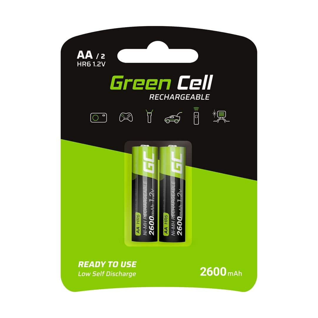 GREEN CELL AKUMULATORKI PALUSZKI 2X AA R6 2600MAH — zdjęcie 1 z 3
