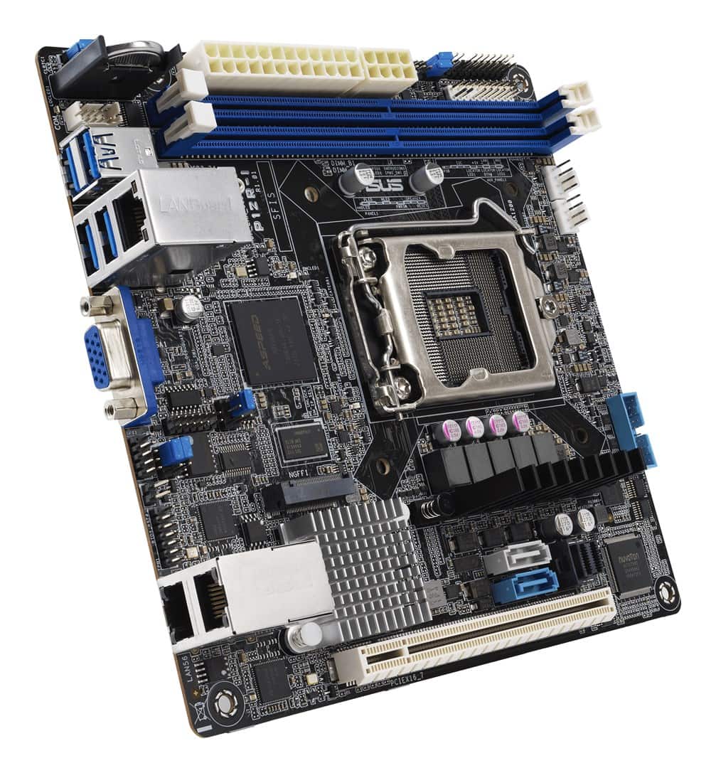 Płyta Serwerowa ASUS P12R-I/ASMB10 LGA-1200, C252,2DIMM, 1*PCIe x1slot, 6*SATA ports, 2*M2, 2 x Intel® I210AT + 1 x Mgmt LAN, ASMB10, MiniITX — zdjęcie 1 z 5
