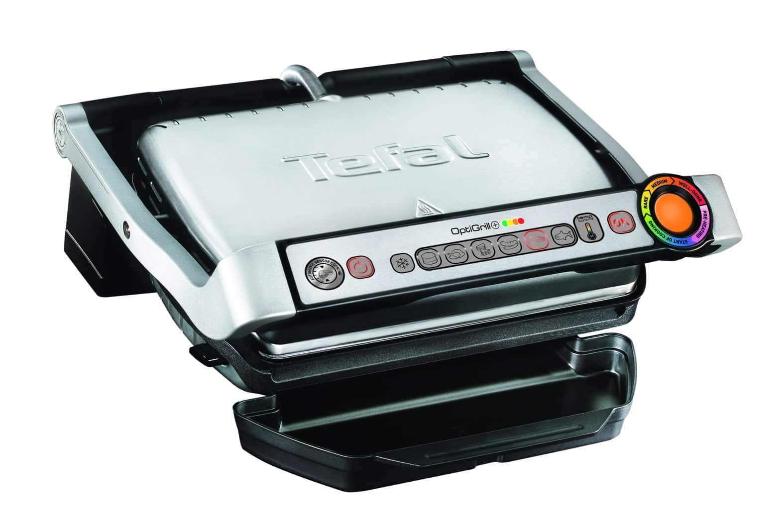 Grill elektryczny Tefal Optigrill+ GC 716D12  (Akcesorium do gofrów; stołowy-zamknięty; 2000W; kolor srebrny) — zdjęcie 1 z 8