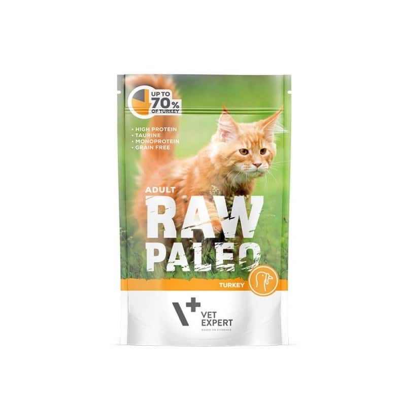 VetExpert Raw Paleo adult cat - Indyk saszetka 100g — zdjęcie 1 z 3