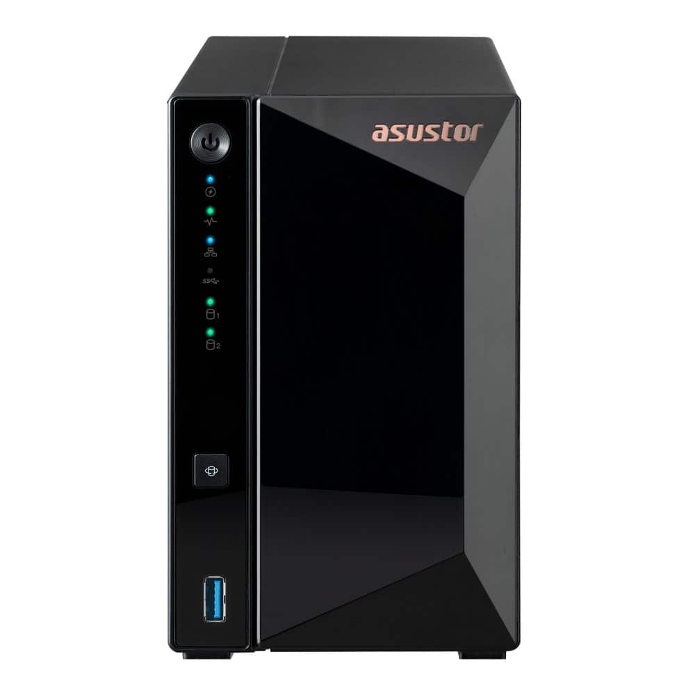 NAS Asustor AS3302T v2; Tower; 2x (3.5" SATA HDD/ 2.5" SSD); Realtek RTD1619B, 2GB DDR4, 1x 2.5GbE, 3x USB 3.2 — zdjęcie 1 z 6