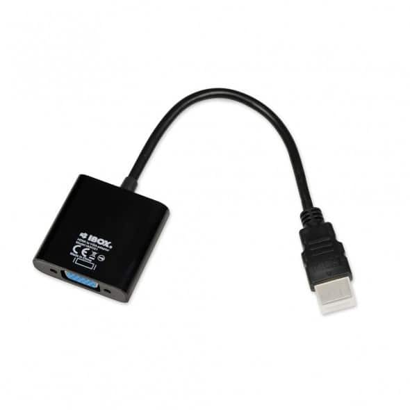 Adapter IBOX IAHV01 (HDMI M - D-Sub (VGA) F; 1m; kolor czarny) — zdjęcie 1 z 4