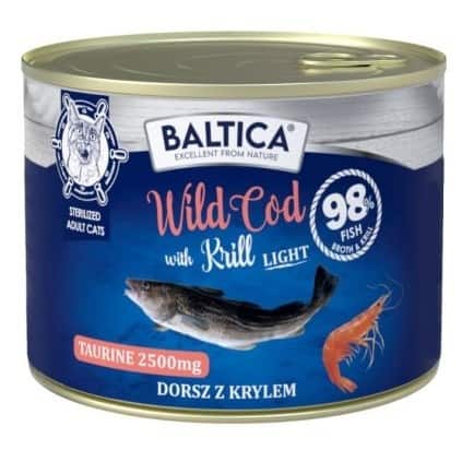 BALTICA EXCELLENT Karma mokra kot Wild Cod with Krill (Dorsz z krylem) LIGHT  185g