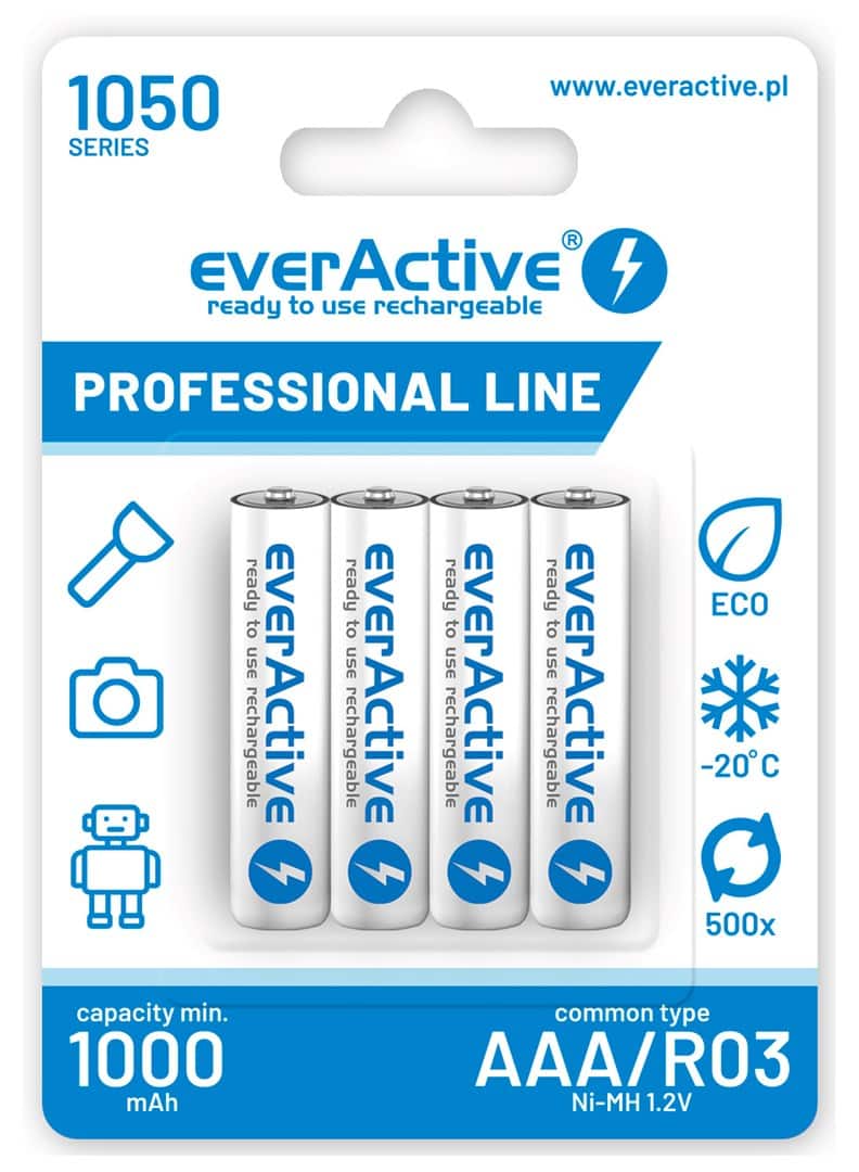 Zestaw akumulatorków everActive Professional line EVHRL03-1050 (1050mAh ; Ni-MH LSD) — zdjęcie 1 z 2