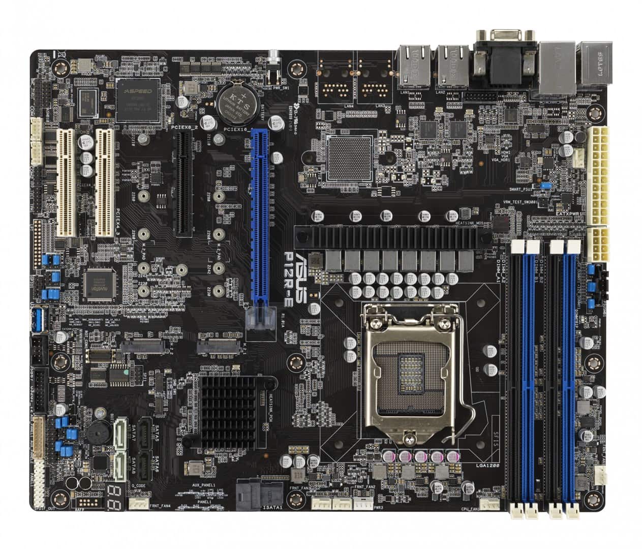 Płyta Serwerowa ASUS P12R-E LGA-1200, C256, 4DIMM, 1*PCIe x16 slot, 3*PCIe x8 slots, 2*M2, 2 x Intel® I210AT + 1 x Mgmt LAN, ATX — zdjęcie 1 z 3