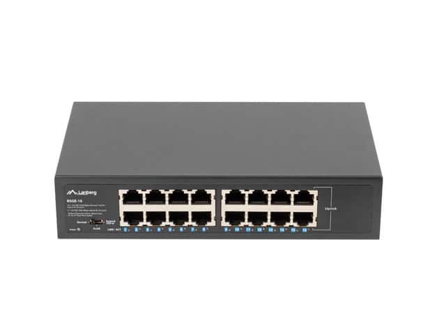 LANBERG SWITCH RSGE-16 16-Port 1GB Rack 10/19" — zdjęcie 1 z 6