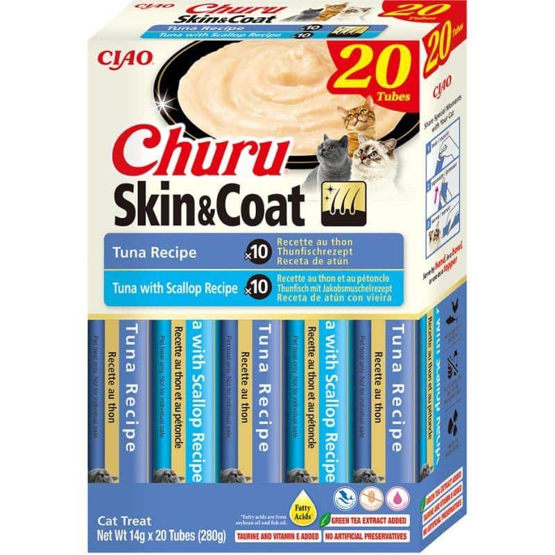 INABA CAT CHURU SKIN & COAT TUNA przysmak dla kota 20x14g (280g)
