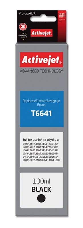 Activejet AE-664Bk Buteleczka z tuszem 100ml czarny