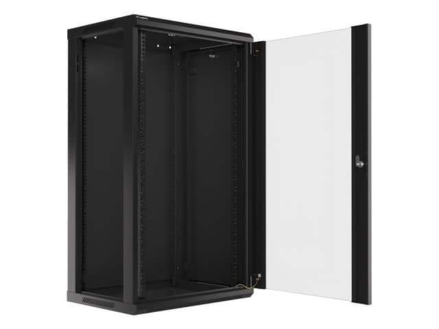 Szafa rack Lanberg WF01-6422-10B (22U; 1082mm / 600mm / 450 mm; wisząca; Otwierane; 19''; kolor czarny) — zdjęcie 1 z 8