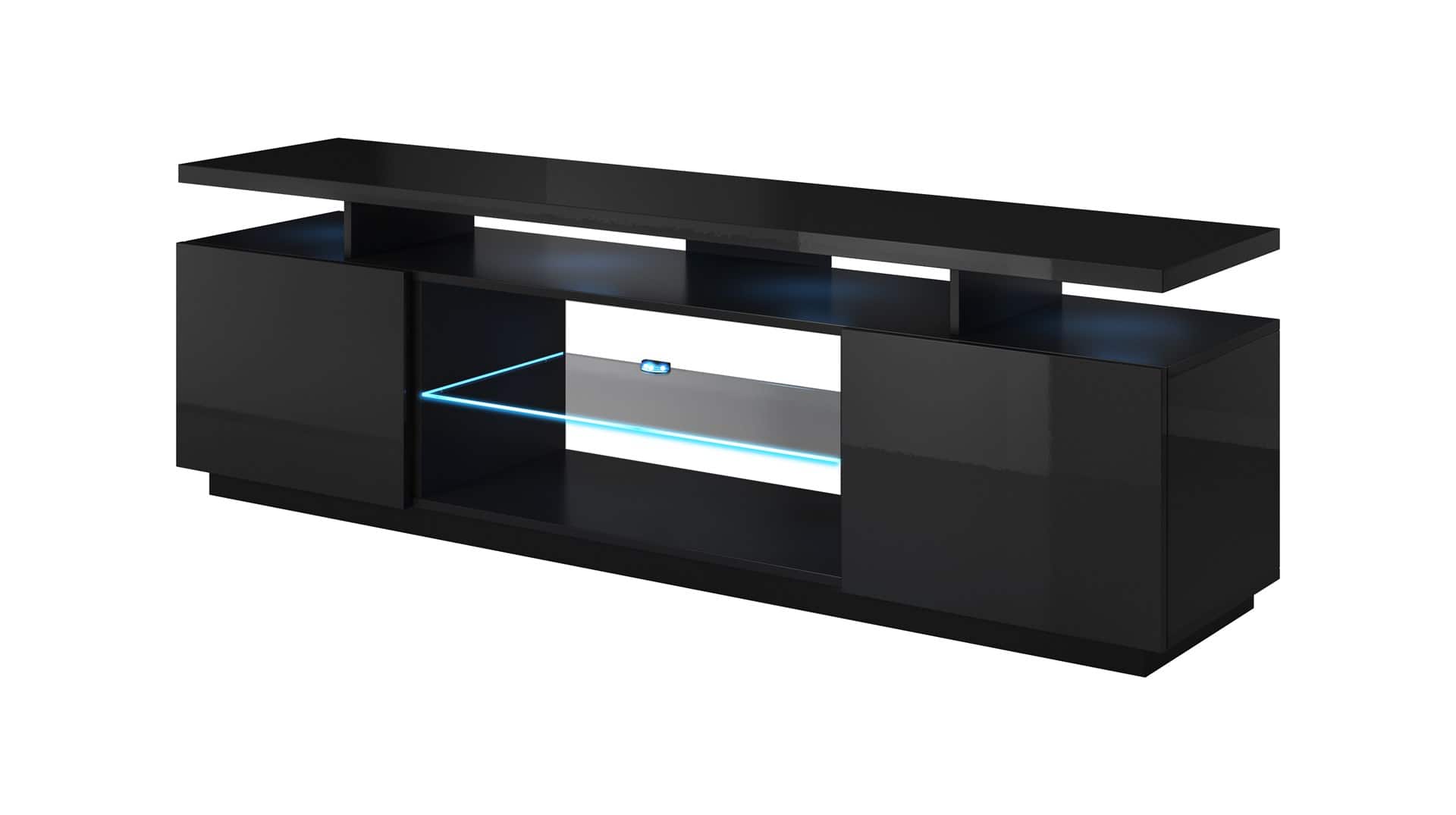 Szafka RTV EVA 180x40x52 czarny/czarny połysk — zdjęcie 1 z 3