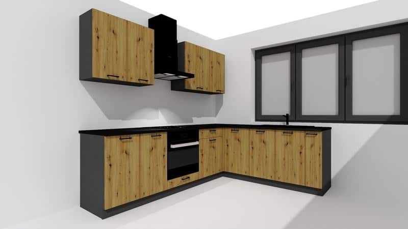 Zestaw mebli kuchennych Cosmo Design ANIKA dąb artisan/grafit 2,0/2,6 — zdjęcie 1 z 8