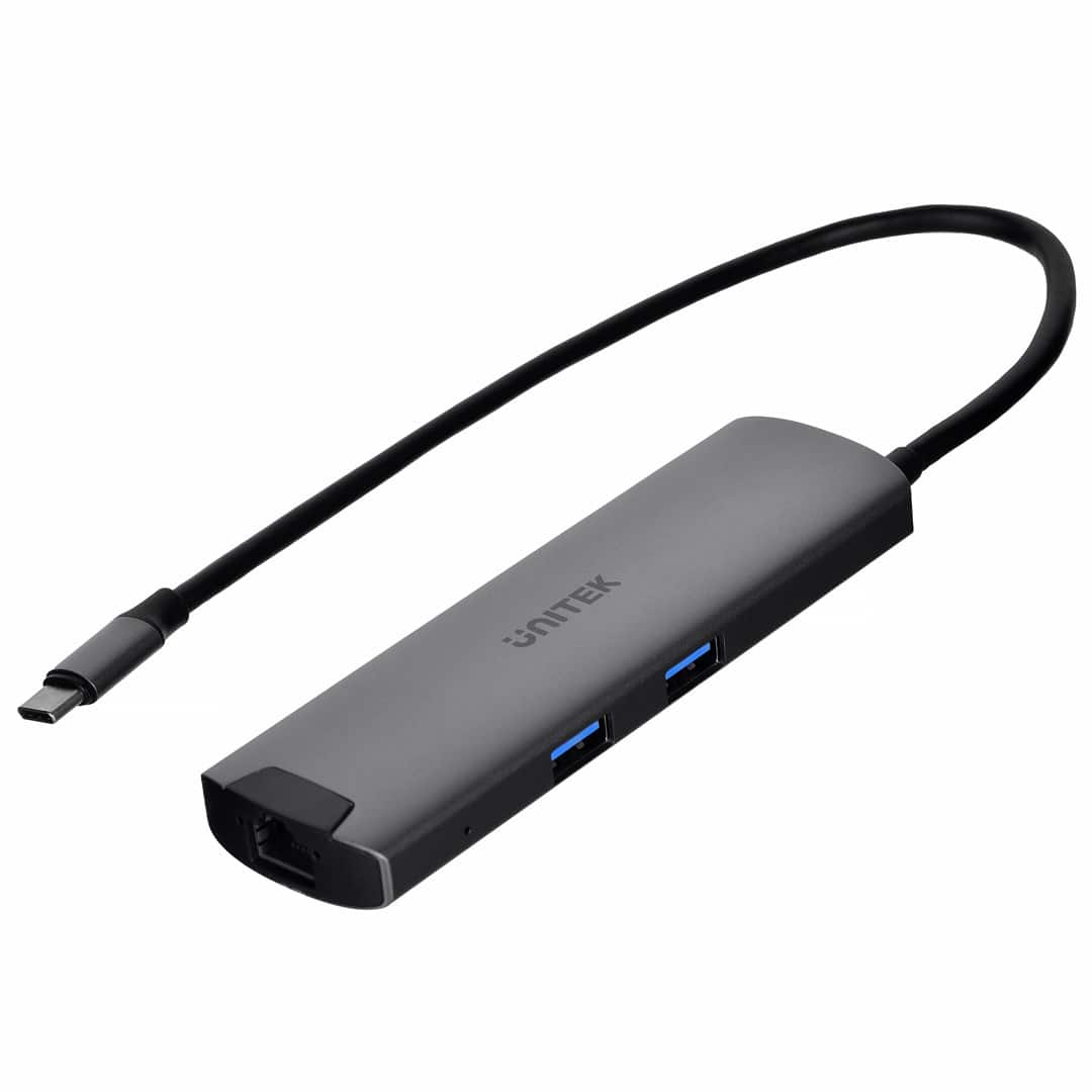 UNITEK AKTYWNY HUB USB-C 5GBPS, HDMI RJ-45 PD 100W — zdjęcie 1 z 8