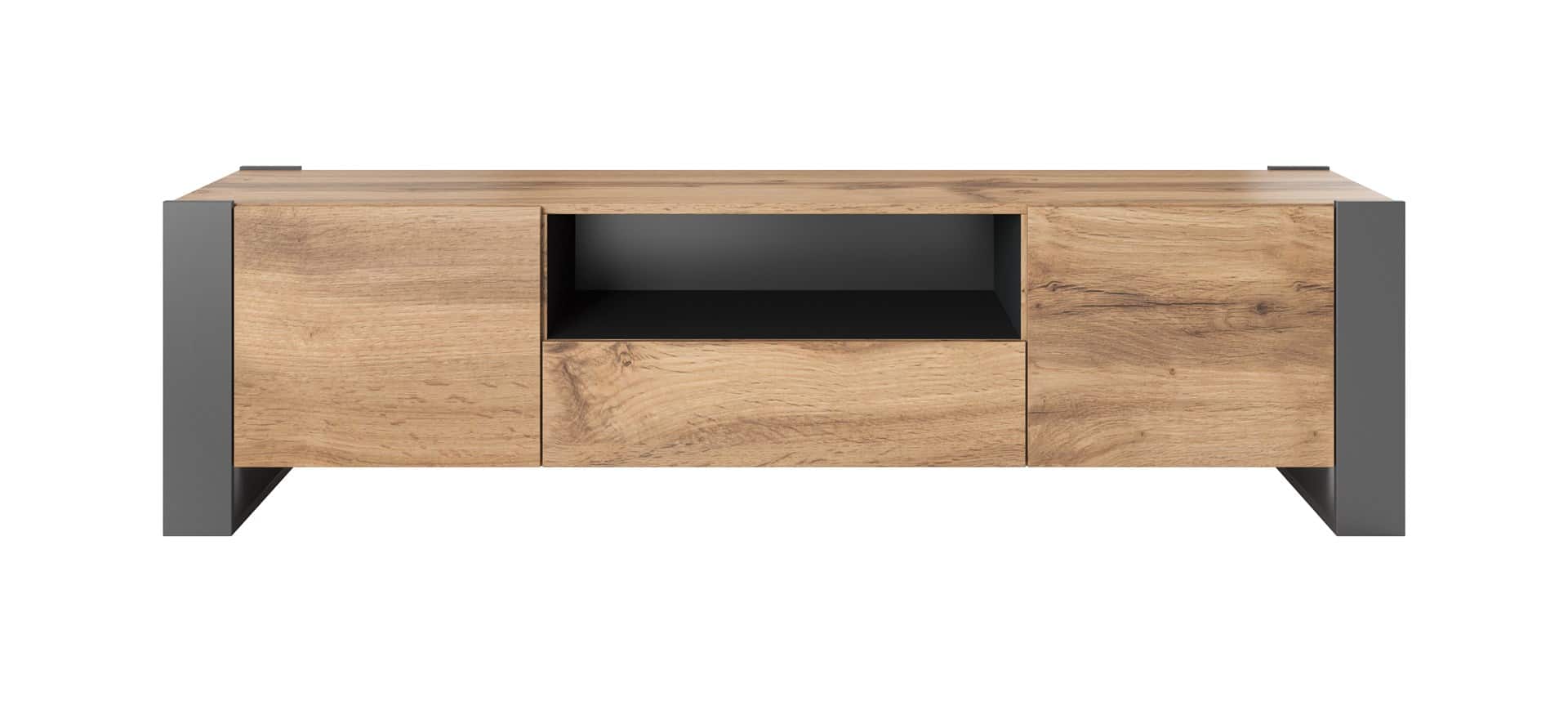 Szafka RTV WOOD 180/44/48 dęb wotan + antracyt — zdjęcie 1 z 5