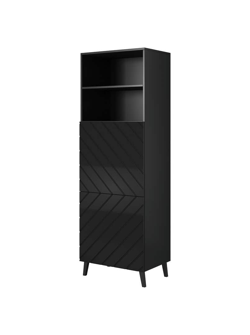 Witryna ABETO 60x40xH176,5 czarny/czarny połysk — zdjęcie 1 z 4