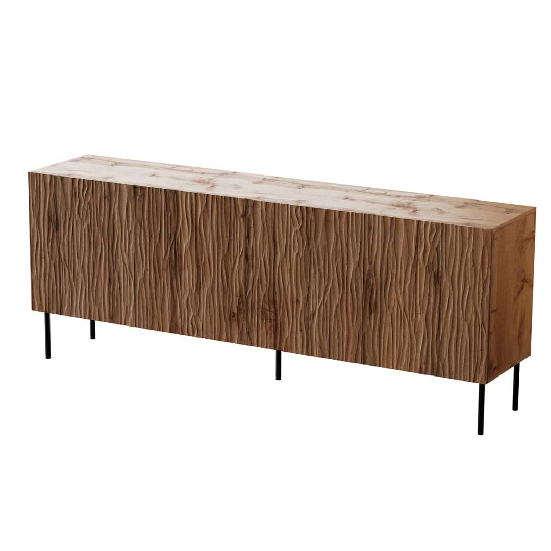 Komoda JUNGLE 190x40,5x74,5 dęb wotan + czarne nóżki — zdjęcie 1 z 3