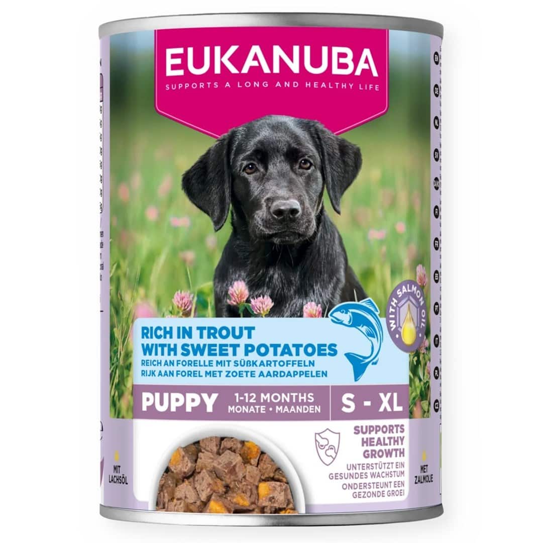 EUK DOG CAN LC PUP AB TRUT&SWPT 400G