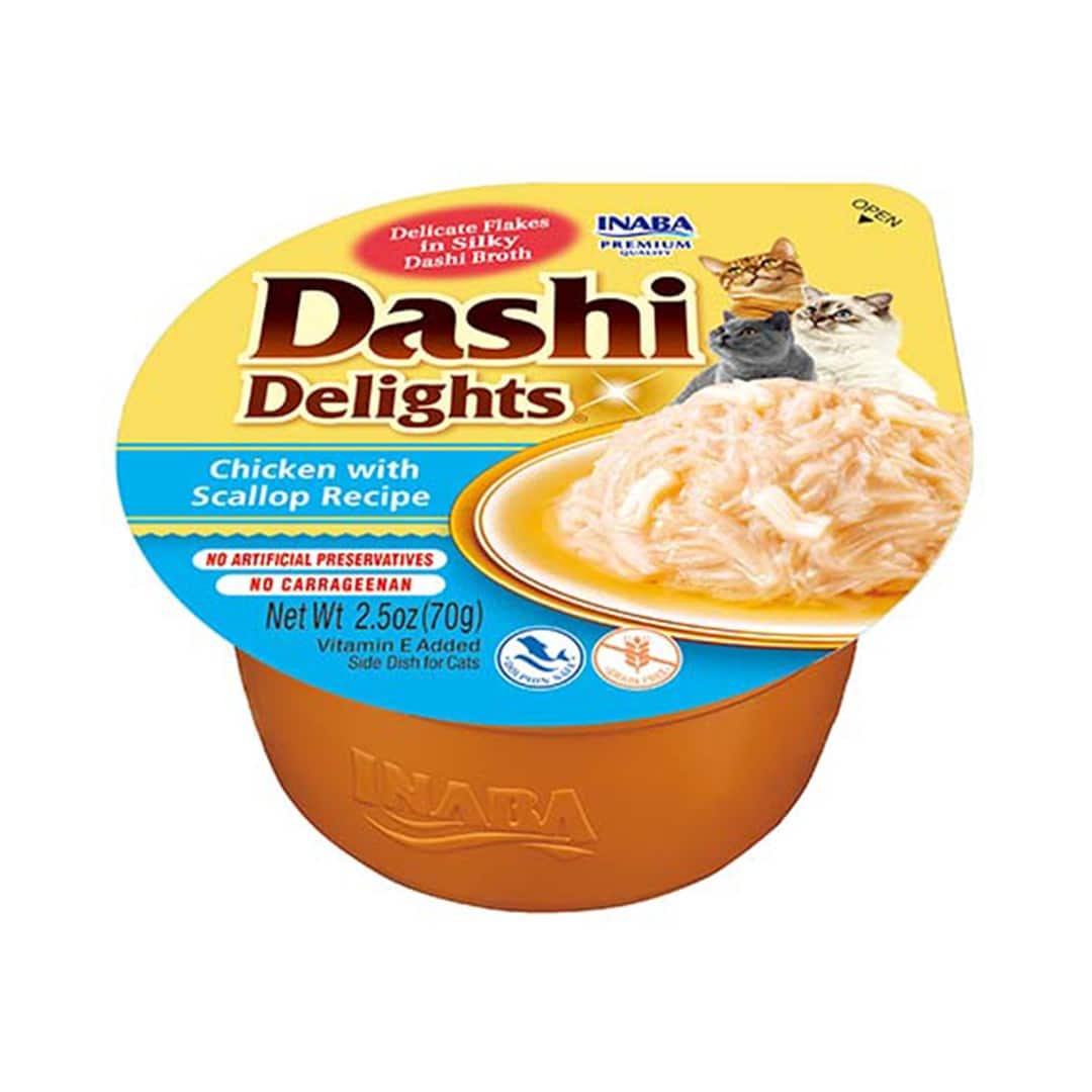 INABA DASHI DELIGHTS Kurczak Przegrzebki 70g bulion dla kota — zdjęcie 1 z 8