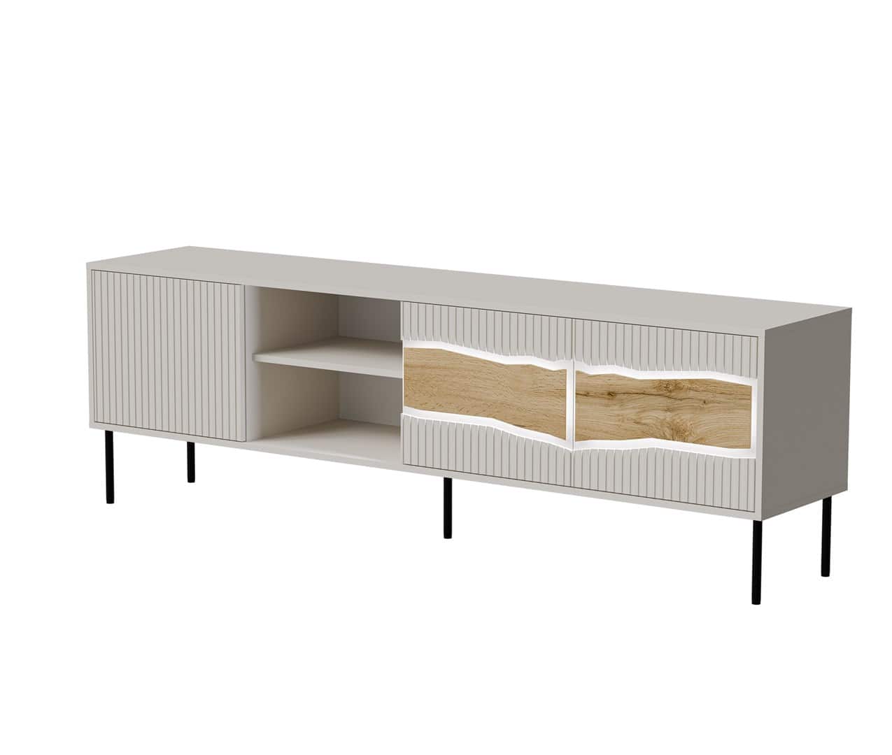 Szafka RTV INSERTO 3D1W 190x40x61,5 kaszmir + LED — zdjęcie 1 z 7