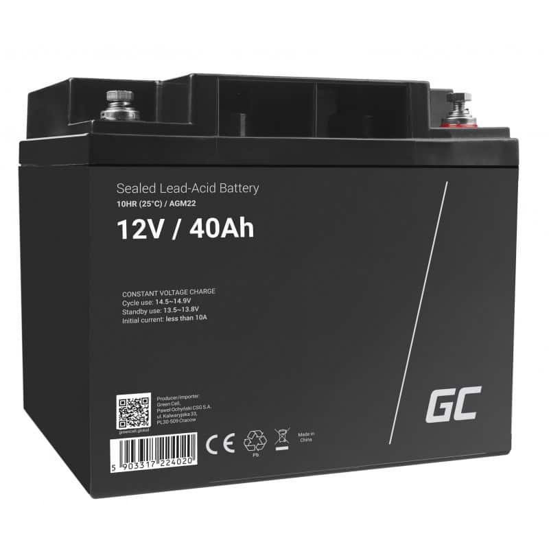 GREEN CELL AKUMULATOR ŻELOWY AGM22 12V 40AH — zdjęcie 1 z 5