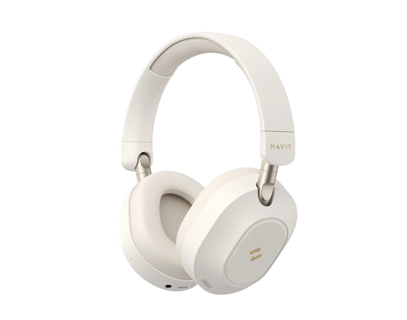 Słuchawki bezprzew. bluetooth Havit H668BT beżowy — zdjęcie 1 z 5