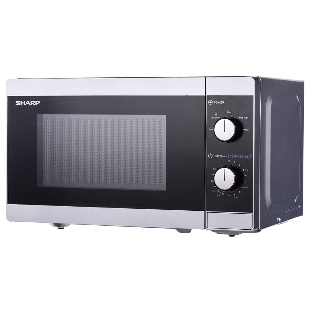 Kuchenka mikrofalowa SHARP YC-MS01E-S 800W 20l srebrna — zdjęcie 1 z 8