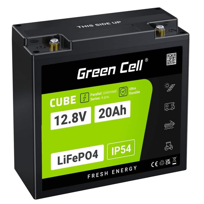 GREEN CELL AKUMULATOR LIFEPO4 CUBE 20AH 12V/12.8V 256WH — zdjęcie 1 z 8