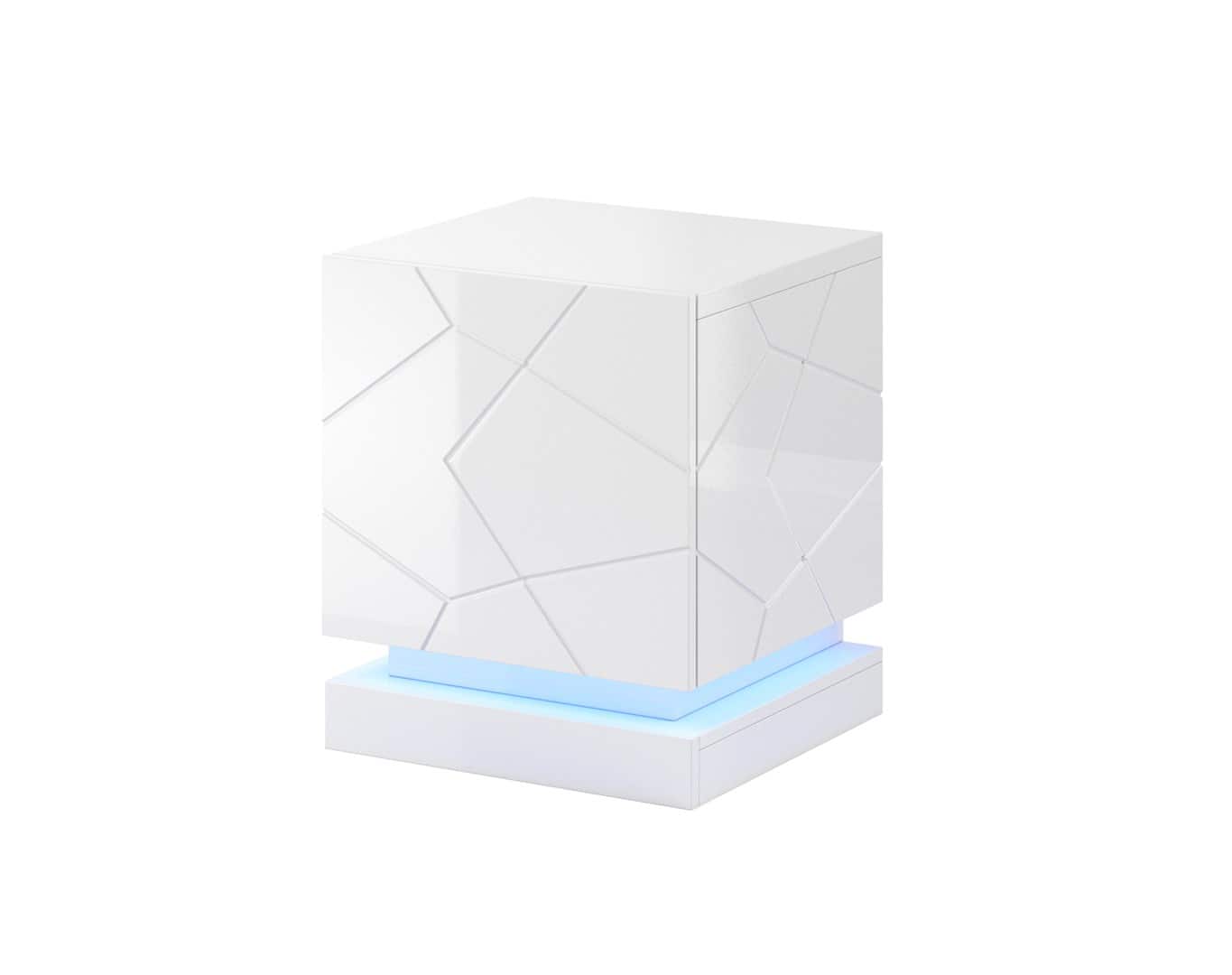 Szafka nocna QIU 2szt. 46x41,5xH53 biały połysk/biały połysk — zdjęcie 1 z 4