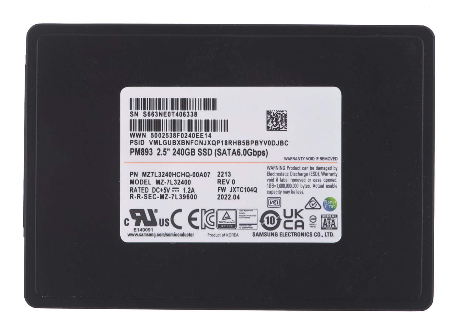 Dysk SSD Samsung PM893 240GB SATA 2.5" — zdjęcie 1 z 3