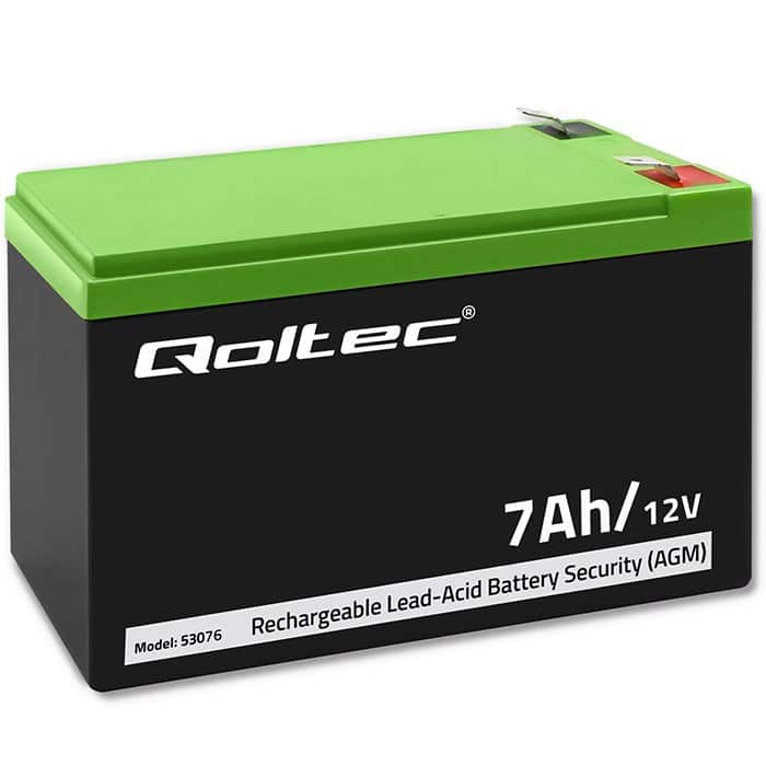 QOLTEC AKUMULATOR AGM 12V | 7AH | MAX. 105A | SECURITY — zdjęcie 1 z 6