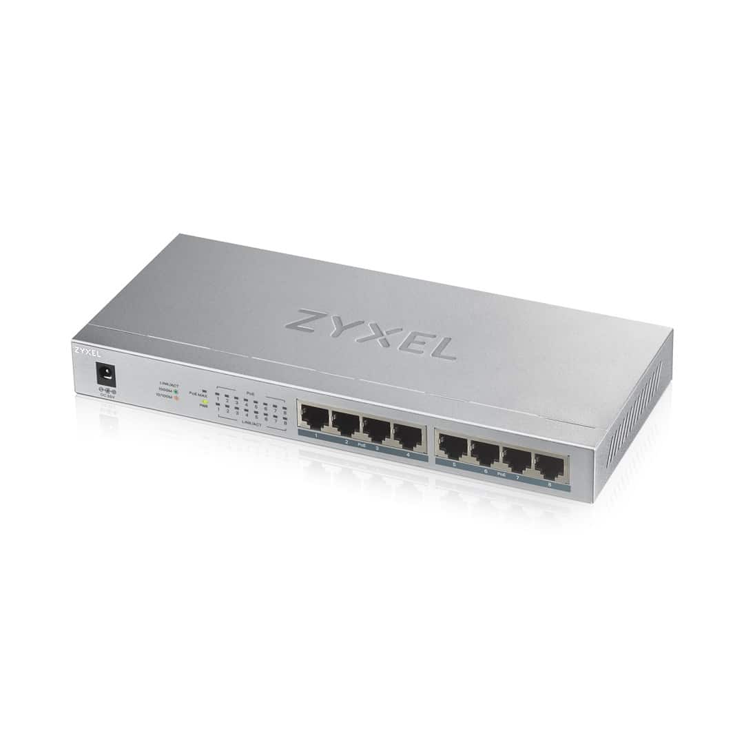 Switch Zyxel GS1008-HP 8p PoE (PoE+: 8) 60W Unmanaged Gigabit — zdjęcie 1 z 8