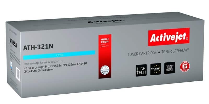 Activejet ATH-321N Toner (zamiennik HP 128A CE321A; Supreme; 1300 stron; niebieski)