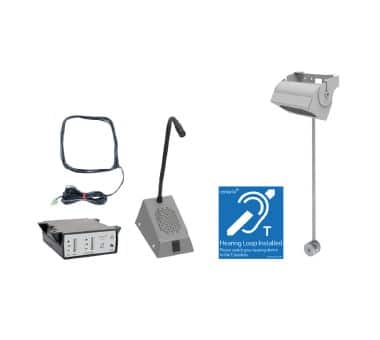 CONTACTA INTERKOM STS-K064, SYSTEM Z PĘTLĄ INDUKCYJNĄ, ANTYWANDALOWY MIKROFON, GŁOŚNIKI Z MONTAŻEM PONAD GŁOWĄ — zdjęcie 1 z 8