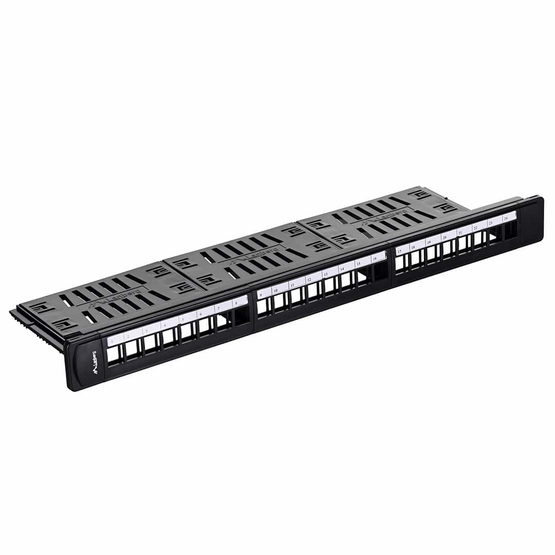 Patch panel Lanberg PPKS-1124-B (1U, 19") — zdjęcie 1 z 8