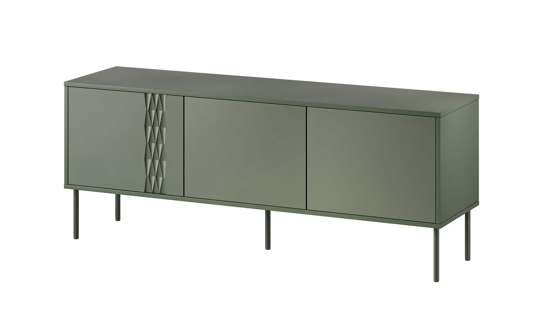 Szafka RTV 3D TRESSE 150x40x55 zieleń mat — zdjęcie 1 z 4