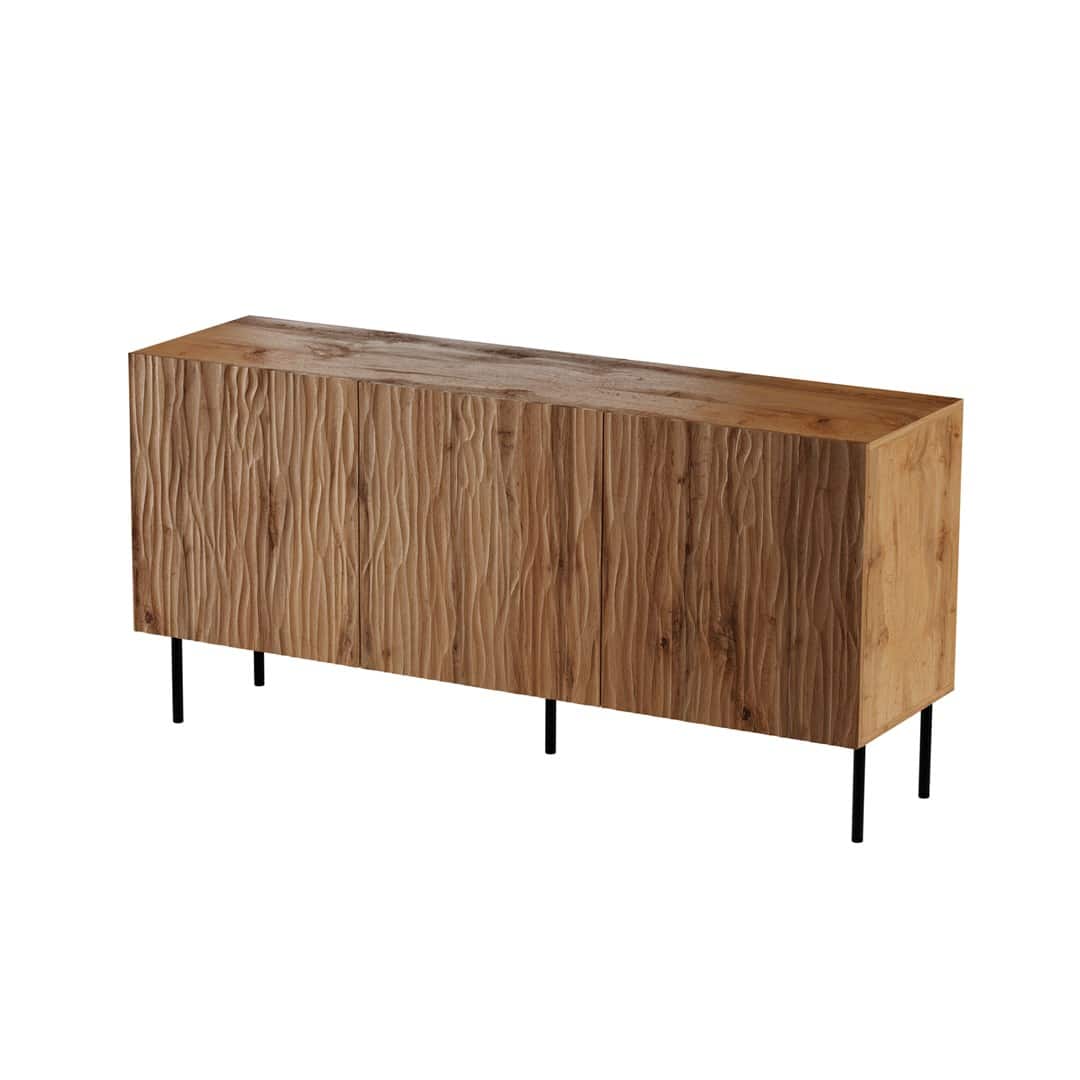 Komoda JUNGLE 152x40,5x74,5 dąb wotan + czarne nóżki — zdjęcie 1 z 3