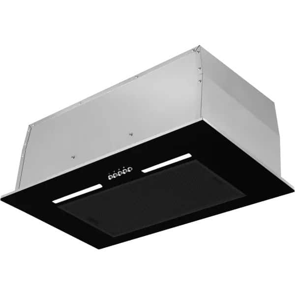 Okkap kuchenny do zabudowy MPM-54-OWS-02 czarne szkło, oświetlenie LED, pochłaniacz i wyciąg — zdjęcie 1 z 2