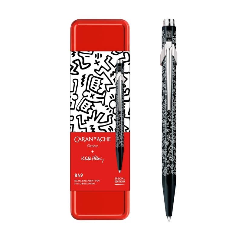 Caran d’Ache Długopis szwajcarski 849 Keith Haring, kolor czarny w metalowym pudełku — zdjęcie 1 z 5