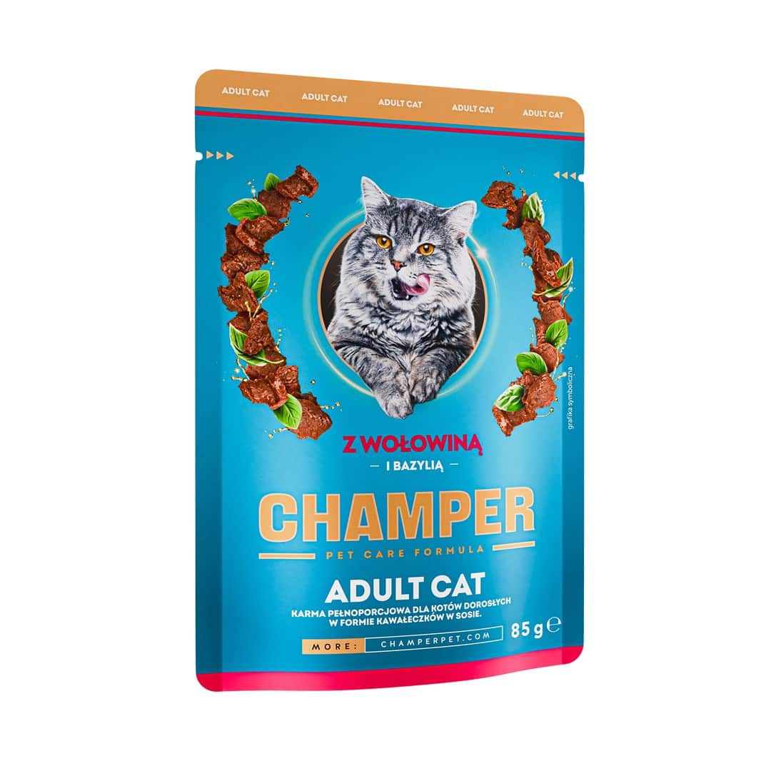 CHAMPER KOT z wołowiną i bazylią - 85g