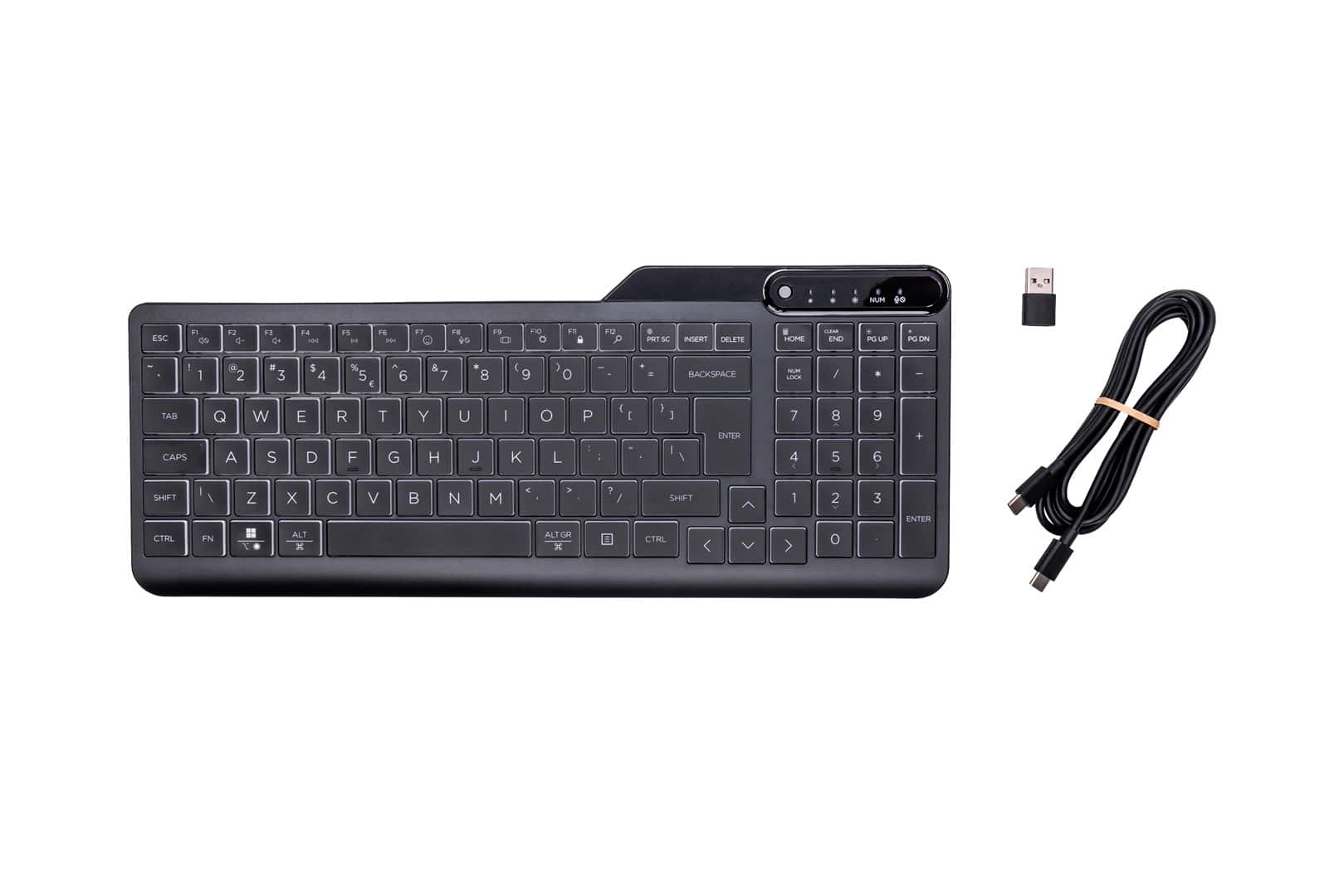 Klawiatura HP 400 Backlit Wired Keyboard przewodowa czarna 7N7C0AA — zdjęcie 1 z 2