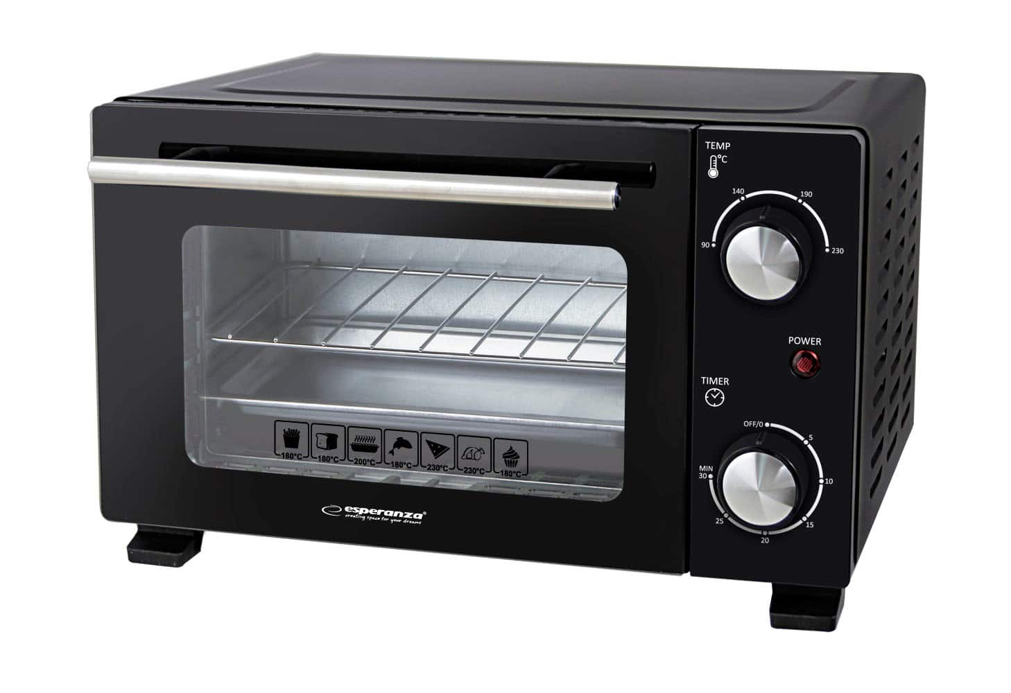 ESPERANZA MINI PIEKARNIK CALZONE 10L 800W Czarny — zdjęcie 1 z 5