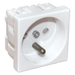Alantec Gniazdo elektryczne 45x45, białe - 2P+Z