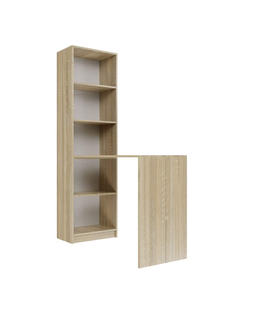 BIURKO Z REGAŁEM R50 LEWE/PRAWE SONOMA — zdjęcie 1 z 3