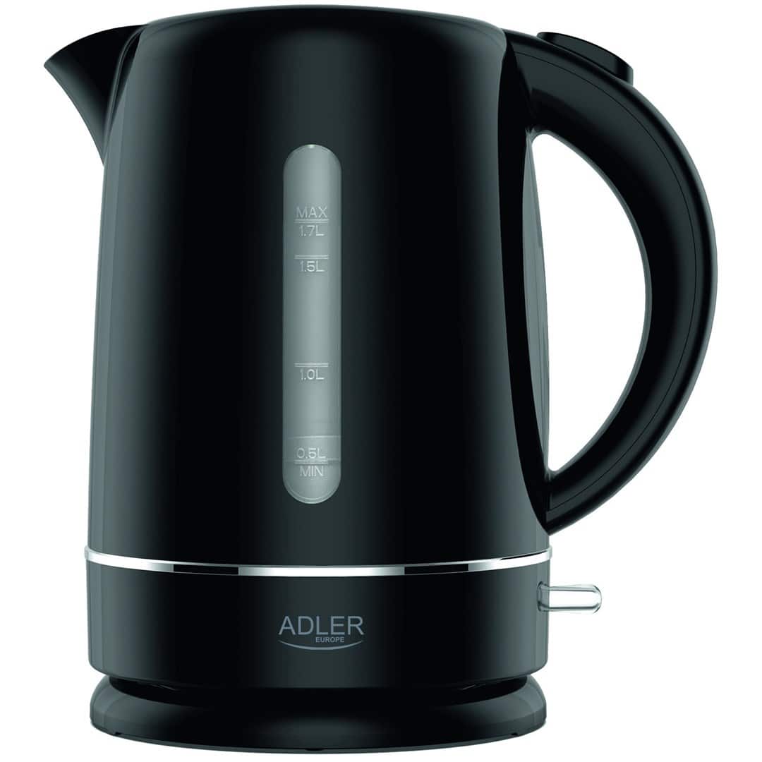 Czajnik elektryczny ADLER AD 1385b czarny, 1,7 l, 1850 W, obrotowa podstawa — zdjęcie 1 z 8