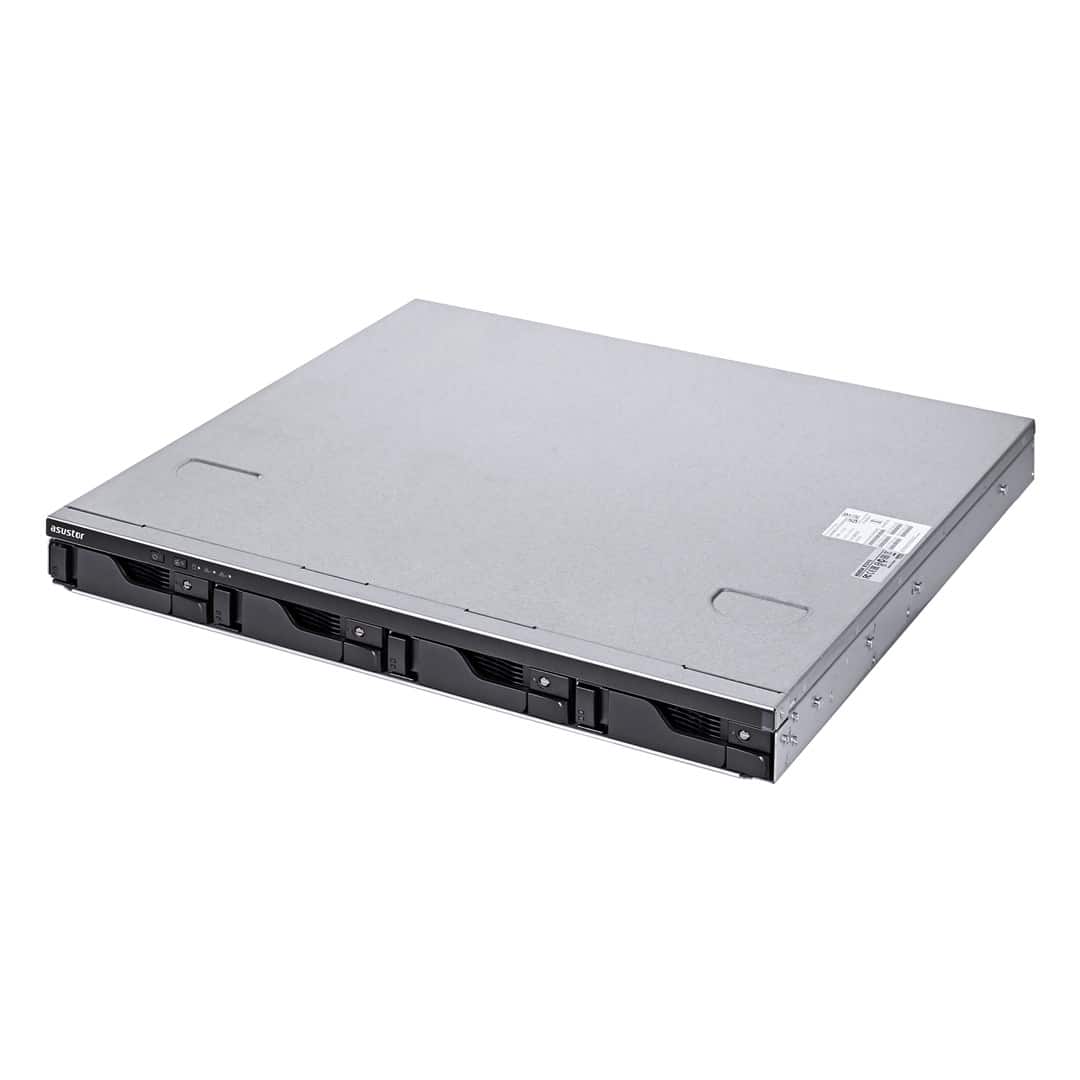 NAS Asustor Lockerstor 4RS AS6504RS, 1U rack, 4x (3.5" SATA HDD/ 2.5" SSD), Intel ATOM C3538, 8GB DDR4 SODIMM (Max.128GB), 1GbE x2, 2.5GbE x2, 1x PCIe Gen3, 4x USB 3.2 Gen, AES-NI, MyArchive, SSD Caching, Snapshot, EZ connect, EZ Sync, rail, Single 250W — zdjęcie 1 z 6