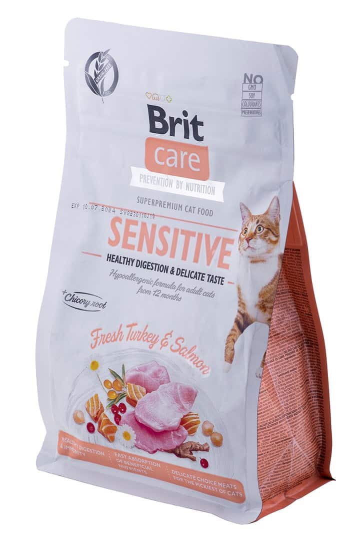 BRIT Care Grain-Free Sensitive Turkey&Salmon - sucha karma dla kota - 400 g — zdjęcie 1 z 4